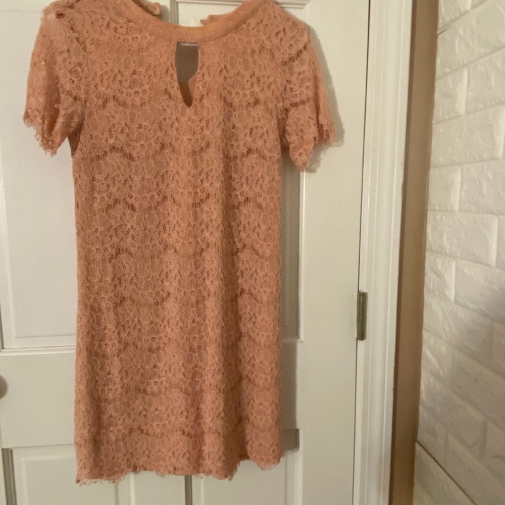 Pink lace lined dress
